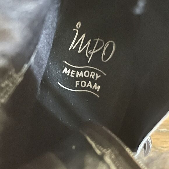 Impo Womens Booties Villa Size 8.5 Rhinestone Heel Fur Trim Memory Foam Side Zip - Picture 13 of 14